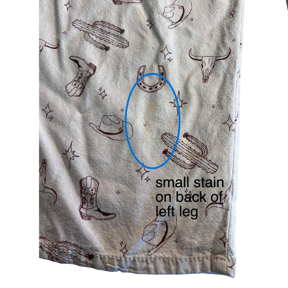 Cali1850 Western Print Twill Pants Women XL Cream Brown - Picture 6 of 6